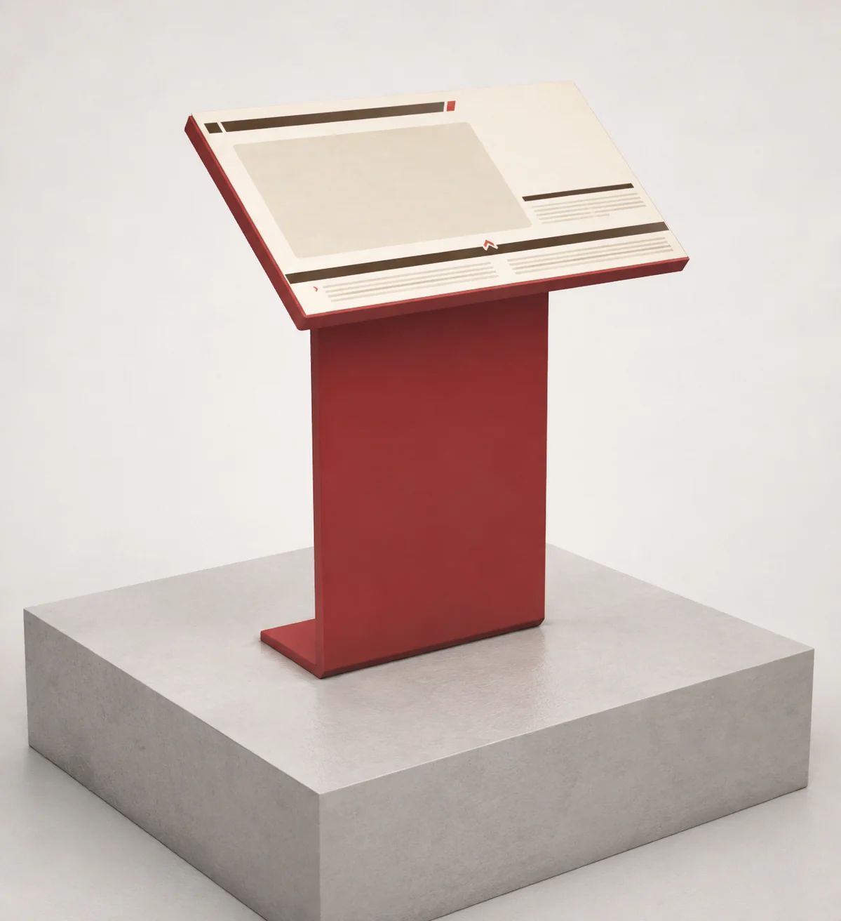 Propuesta de musealización del Pósito de Huétor Tájar · Diseño conceptual de la mesa interpretativa exterior.